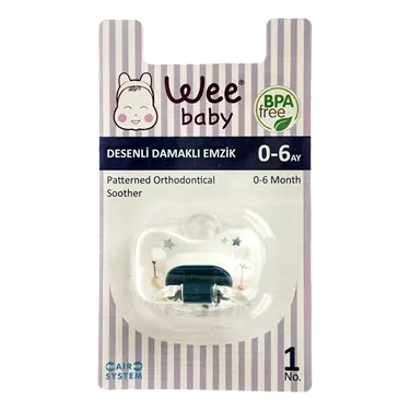 پستانک ارتودنسی تمام چاپ وکیوم سایز 1 (کد 833) وی بیبی Wee baby